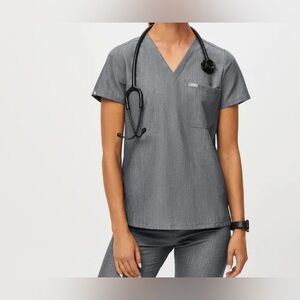 Figs Scrub Top Technical Collection Style Pockets Blue Green XL medical